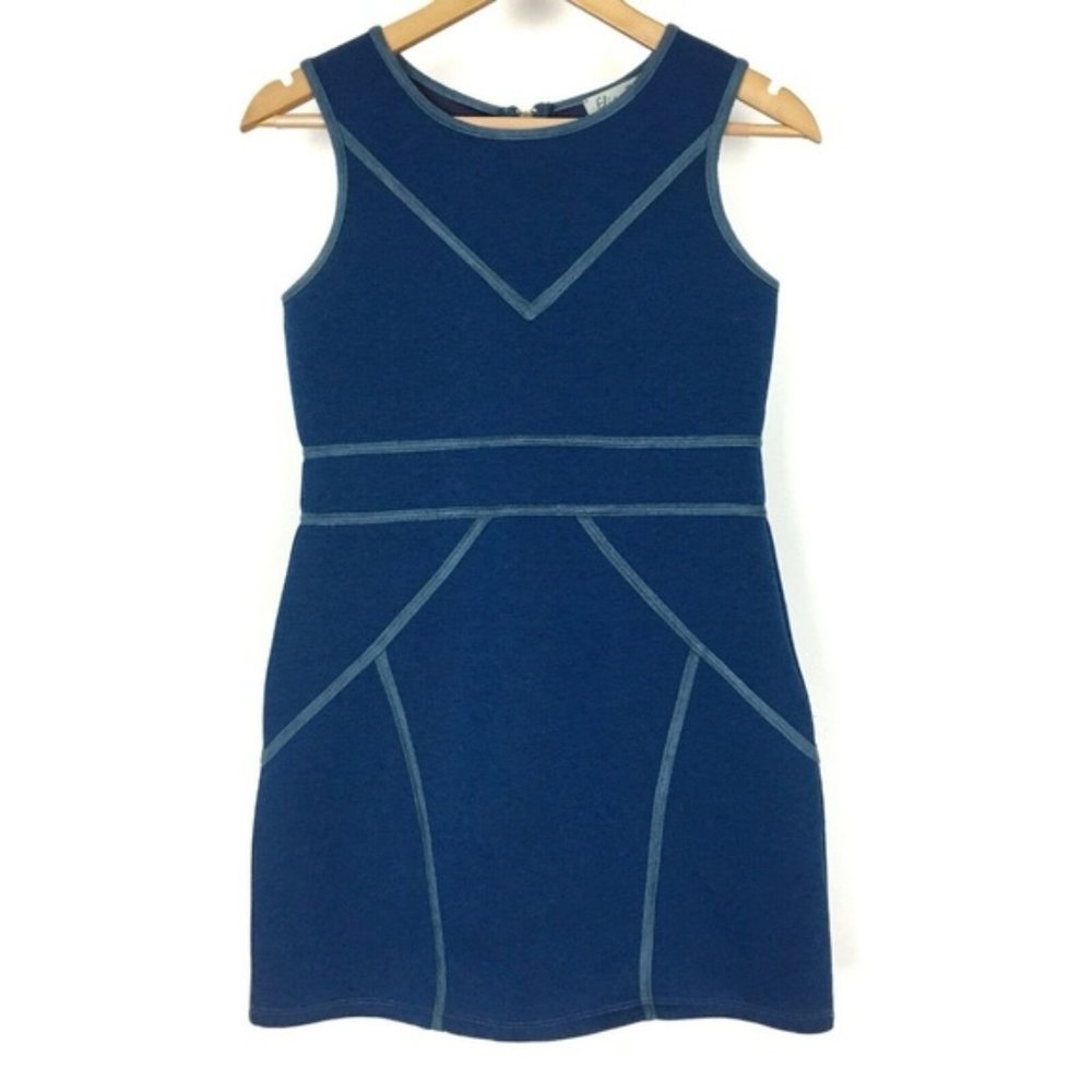 Elisa B Junior's Scuba Neoprene Dress Size 18 Blue